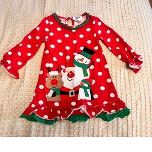 Counting Daisies Christmas Tunic Polka Dot Santa Snowman Reindeer